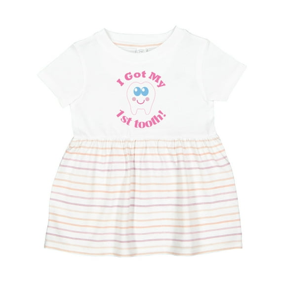 Inktastic I Got My 1st Tooth Girls Baby Dress