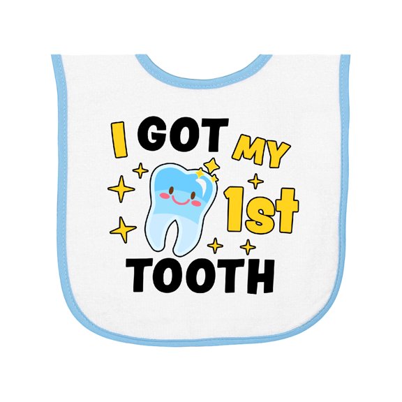Inktastic I Got My 1st Tooth with Cute Tooth Baby Baby Terry Cloth Bib