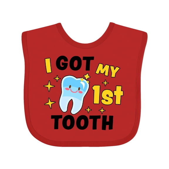 Inktastic I Got My 1st Tooth with Cute Tooth Baby Boys or Girls Baby Bib