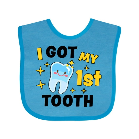 Inktastic I Got My 1st Tooth with Cute Tooth Baby Boys or Girls Baby Bib