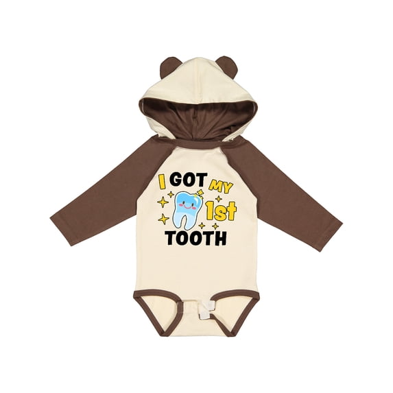 Inktastic I Got My 1st Tooth with Cute Tooth Baby Boys or Girls Long Sleeve Baby Bodysuit