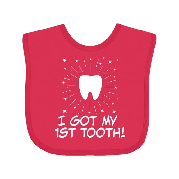 Inktastic I Got My First Tooth Announcement Boys or Girls Baby Bib