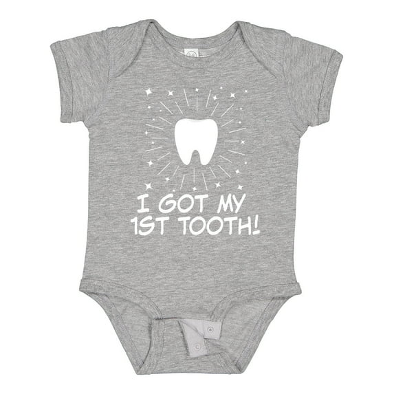 Inktastic I Got My First Tooth Announcement Boys or Girls Baby Bodysuit