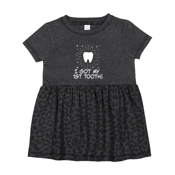 Inktastic I Got My First Tooth Announcement Girls Baby Dress