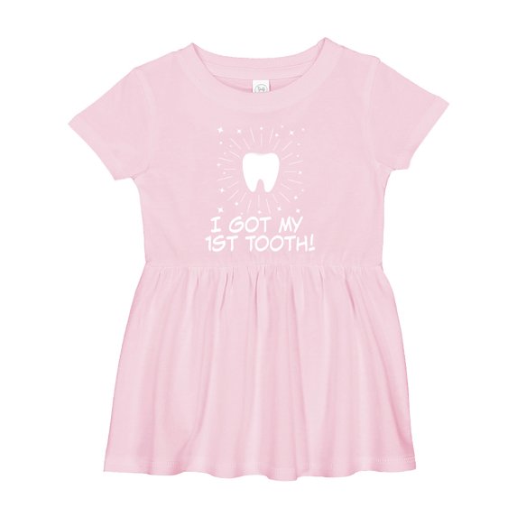 Inktastic I Got My First Tooth Announcement Girls Baby Dress