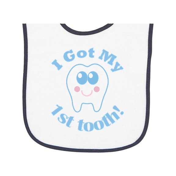 Inktastic I Got My First Tooth Baby Boy Baby Terry Cloth Bib