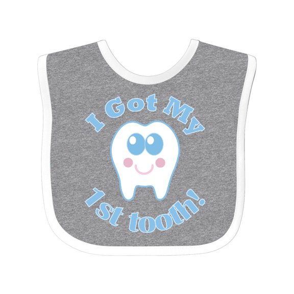 Inktastic I Got My First Tooth Baby Boy Boys or Girls Baby Bib