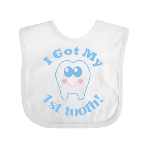 Inktastic I Got My First Tooth Baby Boy Boys or Girls Baby Bib
