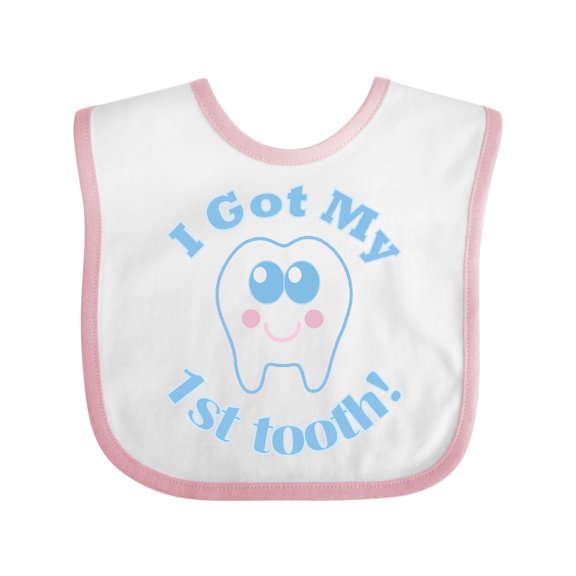 Inktastic I Got My First Tooth Baby Boy Boys or Girls Baby Bib