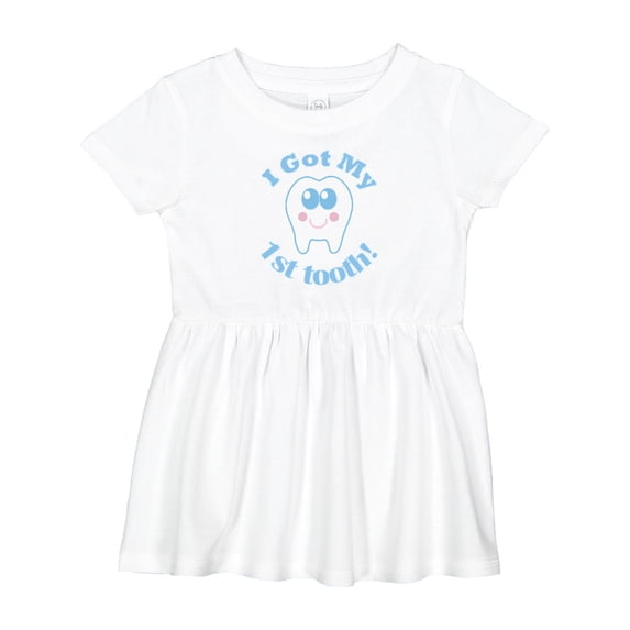 Inktastic I Got My First Tooth Baby Boy Girls Baby Dress