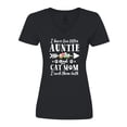 thumbnail image 1 of Inktastic I Have 2 Titles Auntie and Cat Mom I Rock Them Both Women's V-Neck T-Shirt, 1 of 5