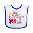 thumbnail image 1 of Inktastic I Have Been Promoted to Big Sister Pink Girls Baby Bib, 1 of 4