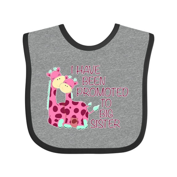 Inktastic I Have Been Promoted to Big Sister Pink Girls Baby Bib