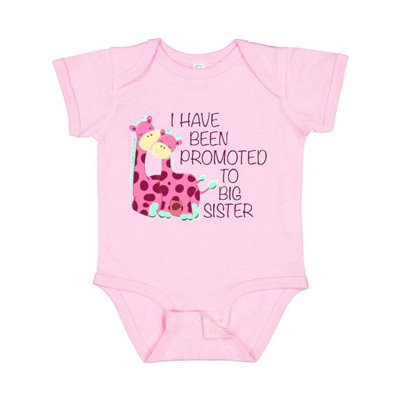 Inktastic I Have Been Promoted to Big Sister Pink Girls Baby Bodysuit