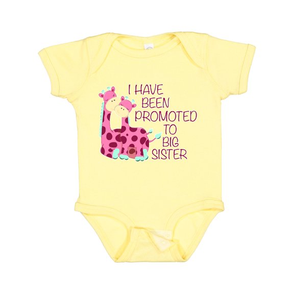 Inktastic I Have Been Promoted to Big Sister Pink Girls Baby Bodysuit