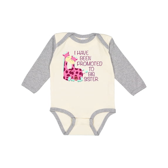 Inktastic I Have Been Promoted to Big Sister Pink Girls Long Sleeve Baby Bodysuit