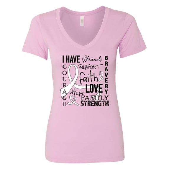 Inktastic I Have... Inspirational Words for Those Battling Lung Cancer Women's V-Neck T-Shirt