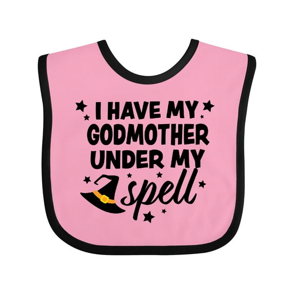 Inktastic I Have My Godmother Under My Spell with Cute Witch Hat Boys or Girls Baby Bib