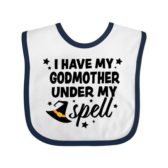 Inktastic I Have My Godmother Under My Spell with Cute Witch Hat Boys or Girls Baby Bib