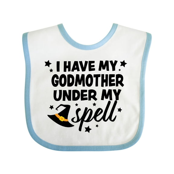 Inktastic I Have My Godmother Under My Spell with Cute Witch Hat Boys or Girls Baby Bib