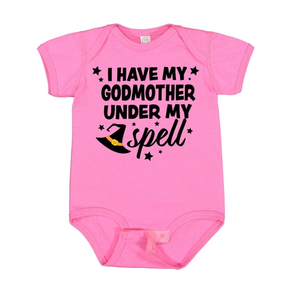 Inktastic I Have My Godmother Under My Spell with Cute Witch Hat Boys or Girls Baby Bodysuit