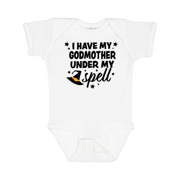 Inktastic I Have My Godmother Under My Spell with Cute Witch Hat Boys or Girls Baby Bodysuit