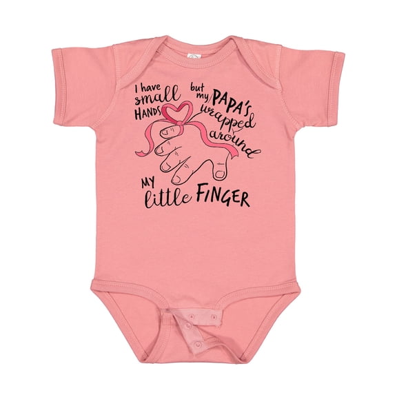 Inktastic I Have Small Hands, but My Papas Wrapped Around My Little Finger Boys or Girls Baby Bodysuit