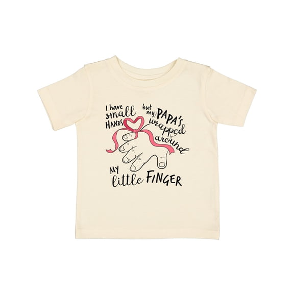 Inktastic I Have Small Hands, but My Papas Wrapped Around My Little Finger Boys or Girls Baby T-Shirt