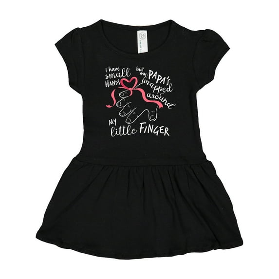 Inktastic I Have Small Hands, but My Papas Wrapped Around My Little Finger Girls Baby Dress