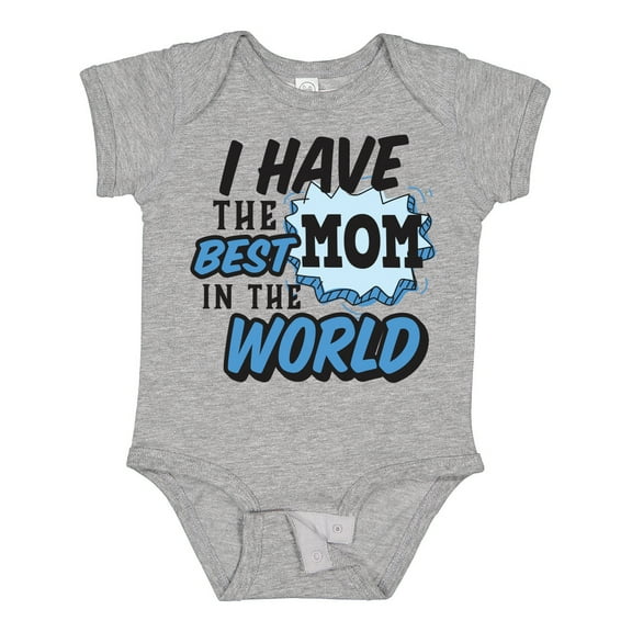 Inktastic I Have the Best Mom in the World with Speech Bubble Boys Baby Bodysuit