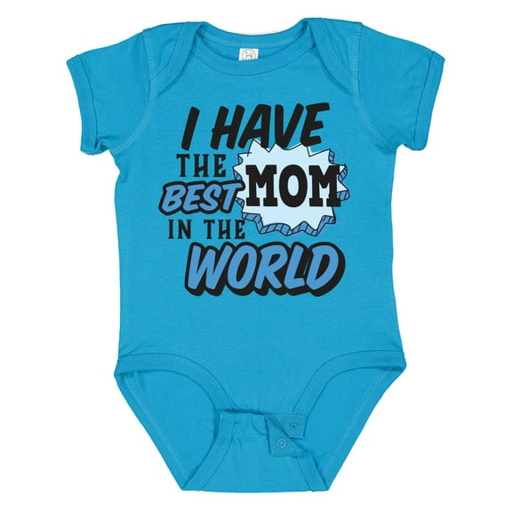 Inktastic I Have the Best Mom in the World with Speech Bubble Boys Baby Bodysuit