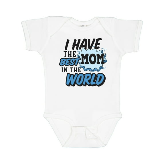 Inktastic I Have the Best Mom in the World with Speech Bubble Boys Baby Bodysuit