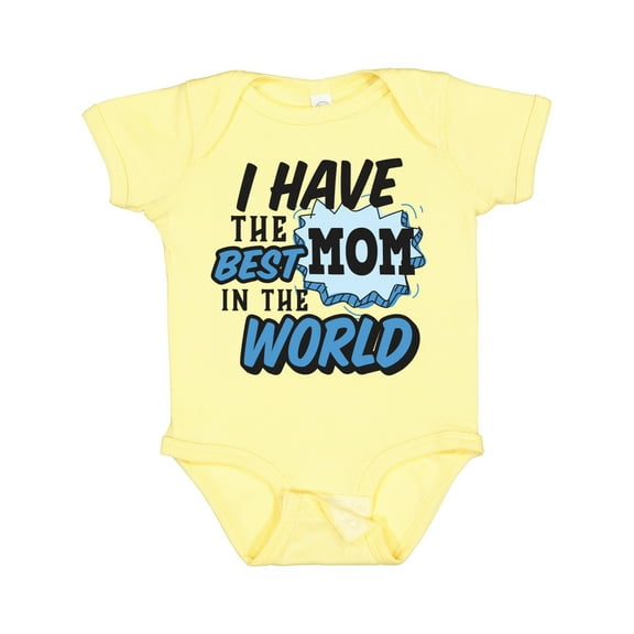 Inktastic I Have the Best Mom in the World with Speech Bubble Boys Baby Bodysuit