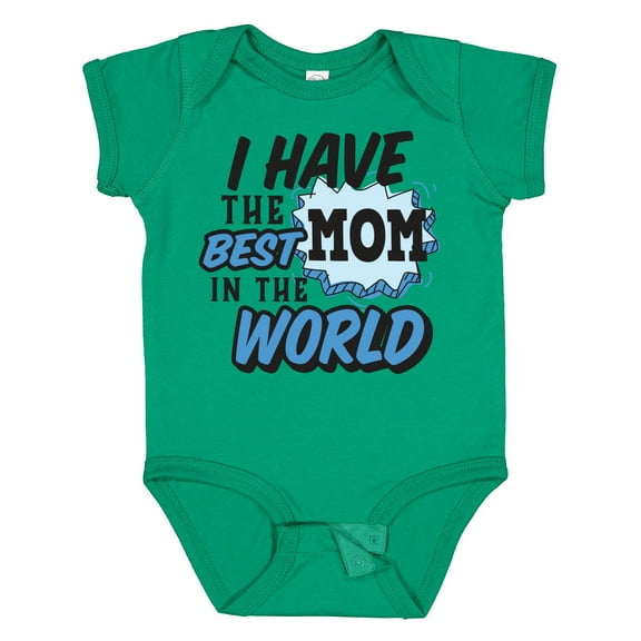 Inktastic I Have the Best Mom in the World with Speech Bubble Boys Baby Bodysuit