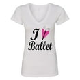 thumbnail image 1 of Inktastic I Heart Ballet Dance Ballerina Women's V-Neck T-Shirt, 1 of 5
