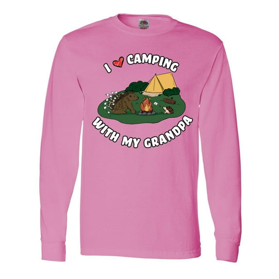Inktastic I Heart Camping With My Grandpa with Hedgehog and Porcupine Long Sleeve T-Shirt