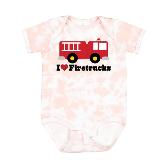 Inktastic I Heart Firetrucks Boys or Girls Baby Bodysuit