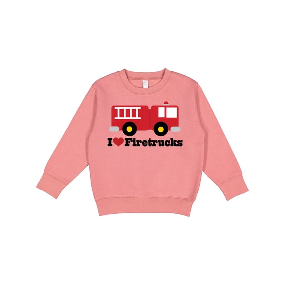 Inktastic I Heart Firetrucks Toddler Sweatshirt