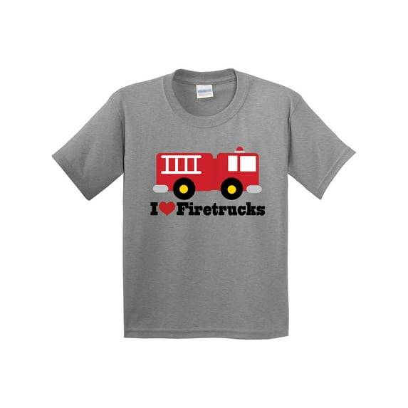 Inktastic I Heart Firetrucks Youth T-Shirt