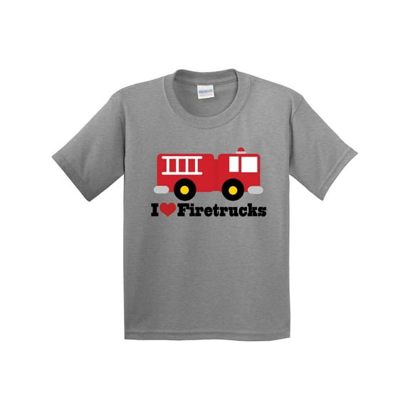 Inktastic I Heart Firetrucks Youth T-Shirt