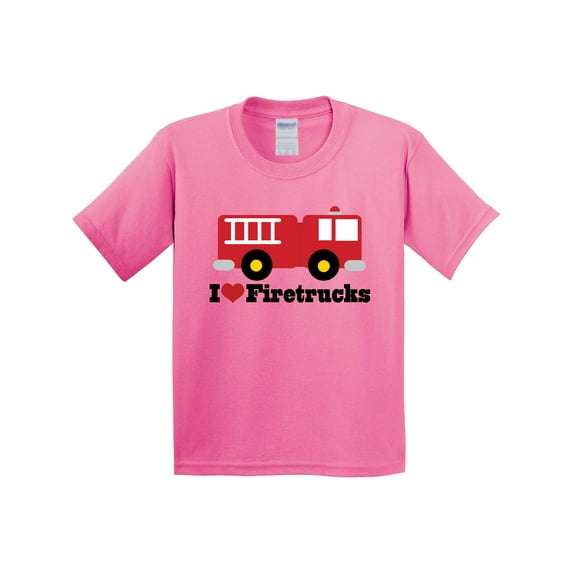 Inktastic I Heart Firetrucks Youth T-Shirt