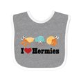 thumbnail image 1 of Inktastic I Heart Hermit Crabs Boys or Girls Baby Bib, 1 of 4