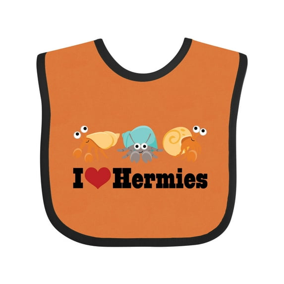 Inktastic I Heart Hermit Crabs Boys or Girls Baby Bib