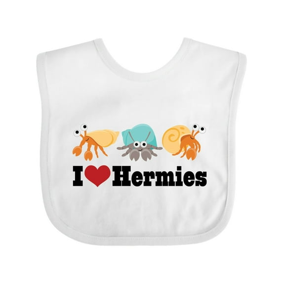 Inktastic I Heart Hermit Crabs Boys or Girls Baby Bib