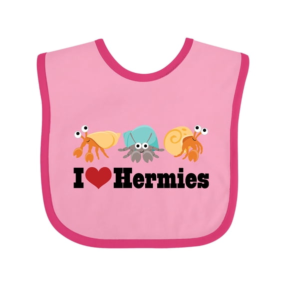 Inktastic I Heart Hermit Crabs Boys or Girls Baby Bib
