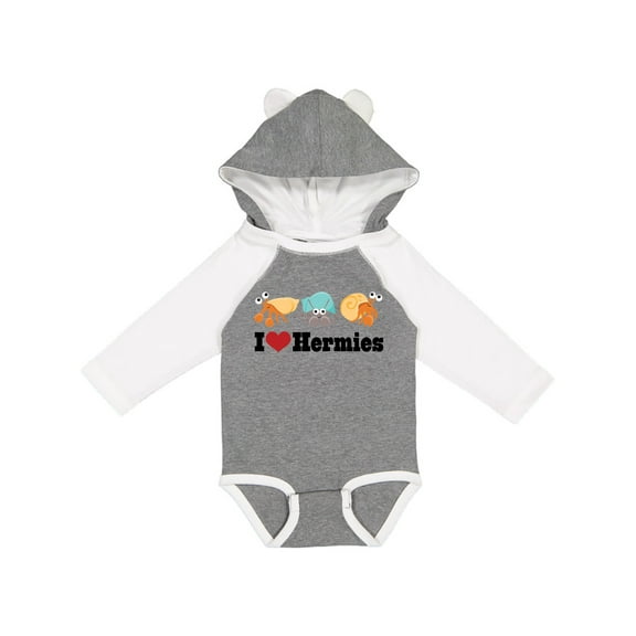 Inktastic I Heart Hermit Crabs Boys or Girls Long Sleeve Baby Bodysuit