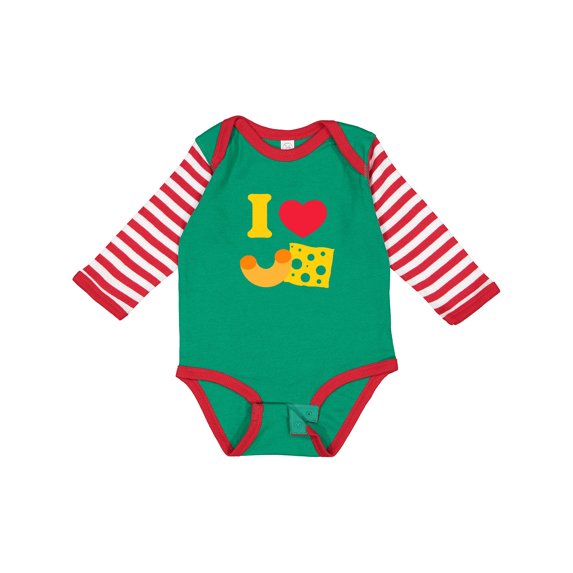 Inktastic I Heart Mac and Cheese Boys or Girls Long Sleeve Baby Bodysuit
