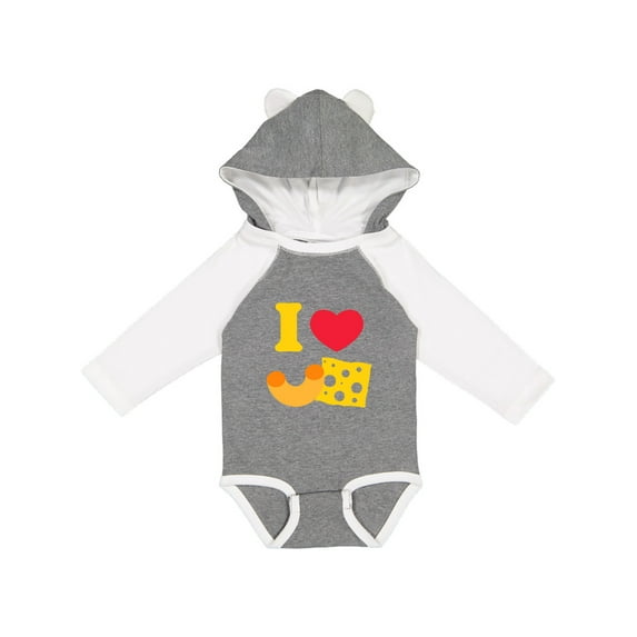 Inktastic I Heart Mac and Cheese Boys or Girls Long Sleeve Baby Bodysuit