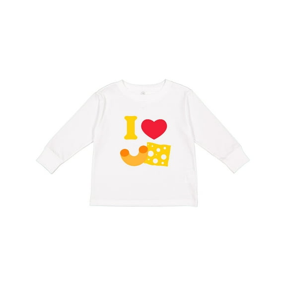 Inktastic I Heart Mac and Cheese Boys or Girls Long Sleeve Toddler T-Shirt