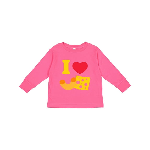 Inktastic I Heart Mac and Cheese Boys or Girls Long Sleeve Toddler T-Shirt